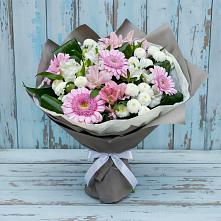 Букет цветов из:  Герберы, Альстромерии и Хризантемы в Болычево