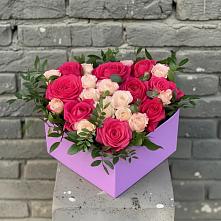 Цветочная композиция из Розы в коробке в Болычево