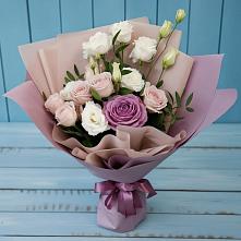 Букет цветов из:  Розы и Лизиантусы в Болычево