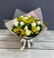 Букет цветов из:  Орхидеи и Розы в Болычево