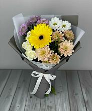 Букет цветов из:  Розы, Герберы и Хризантемы #REPLACE_PRED# Болычево