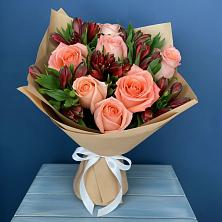 Букет цветов из:  Розы и Альстромерии в Болычево