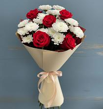 Букет цветов из:  Розы и Хризантемы в Болычево