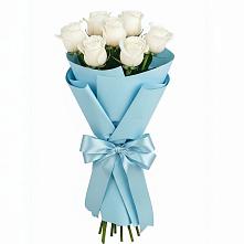 Букет 7 белых роз Проуд в Болычево