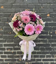 Букет цветов из:  Герберы и Хризантемы в Болычево