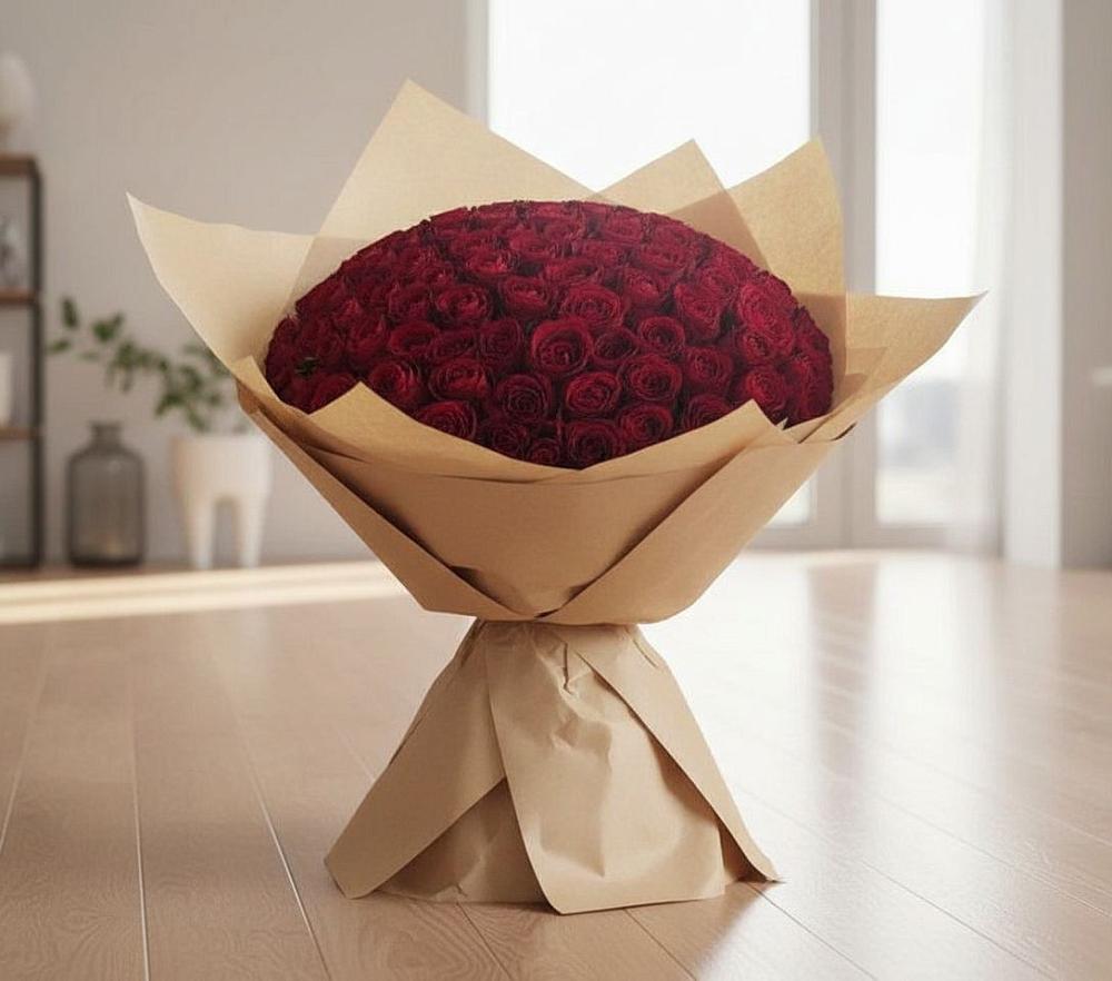 Букет 101 Красная роза в Болычево