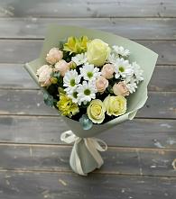 Букет цветов из:  Альстромерии, Розы и Хризантемы в Болычево
