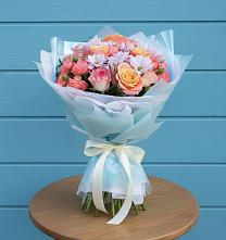 Букет цветов из:  Хризантемы и Розы в Болычево